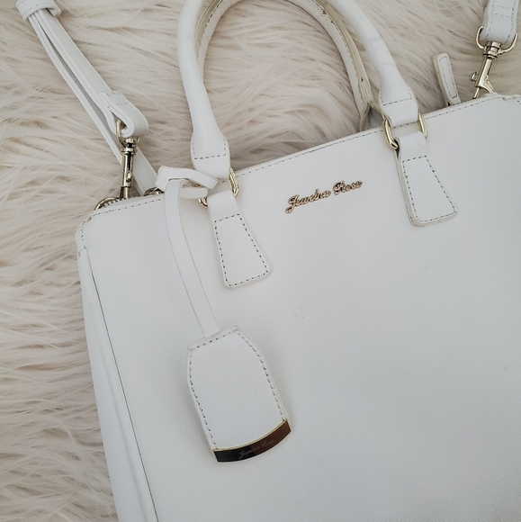 Jewelna Rose white handbag purse w/ shoulder strap - Picture 2 of 6
